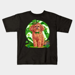 Cockapoo Dog St Patricks Day Leprechaun Kids T-Shirt